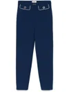 Elisabetta Franchi Tailored Trousers With Button Detailing And Contrast Piping In Blue