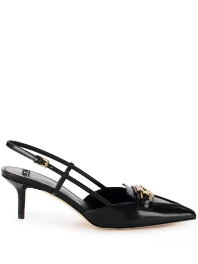 ELISABETTA FRANCHI HORSEBIT LEATHER SLINGBACK PUMPS