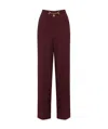 Elisabetta Franchi Red Wide-leg Trousers With High Waist In Brown