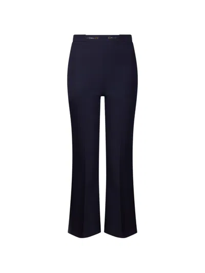 Elisabetta Franchi Horsebit-detail Flared Trousers In Blue