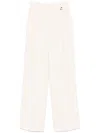 Elisabetta Franchi Contrasting-topstitching Crepe Trousers In Nude