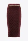 Elisabetta Franchi Viscose Blend Pencil Skirt In Burgundy