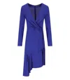 Elisabetta Franchi Indigo Blue Asymmetric Dress In Blue