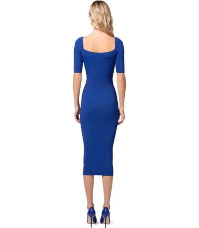 Elisabetta Franchi Indigo Blue Knitted Midi Dress