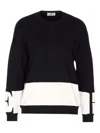 Elisabetta Franchi Inlaid Logos Colour-block Crewneck Sweater In Black
