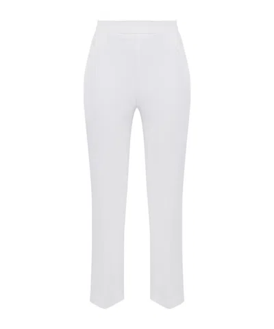 Elisabetta Franchi Invisible Zipper Casual Pants In White