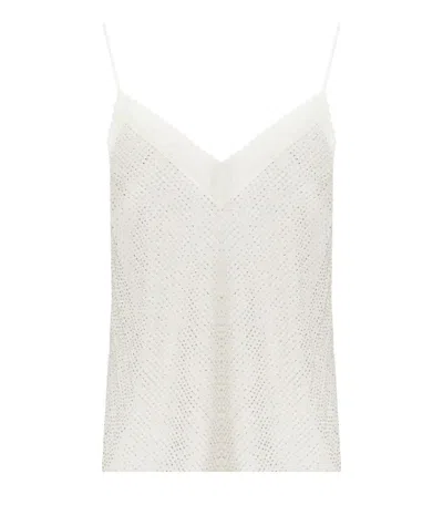 ELISABETTA FRANCHI IVORY BEADED TOP