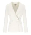 Elisabetta Franchi Ivory Crepe Double-breasted Jacket