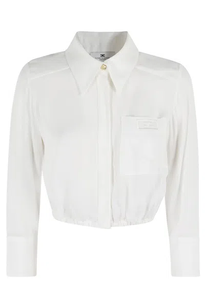 Elisabetta Franchi Ivory Georgette Shirt In White