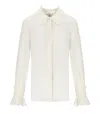 Elisabetta Franchi Ivory Georgette Shirt In White