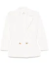 Elisabetta Franchi Ivory Jacket With Deep V-neckline In Beige