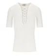 Elisabetta Franchi Ivory Knitted Top In Neutral