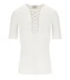 Elisabetta Franchi Ivory Knitted Top In Neutral
