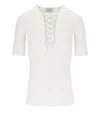 Elisabetta Franchi Ivory Knitted Top In Neutral
