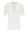 Elisabetta Franchi Ivory Knitted Top In Neutral