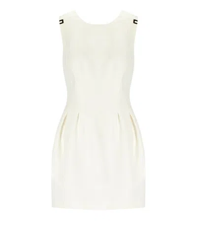 Elisabetta Franchi Ivory Linen Blend Dress