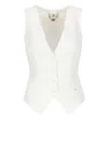 Elisabetta Franchi Sleeveless V-neck Bow Detail Jacket