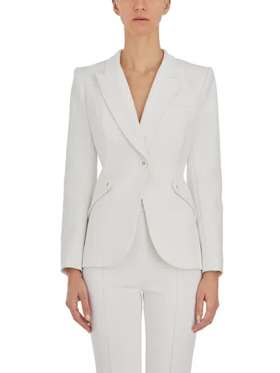 Elisabetta Franchi Ivory One-button Monopetto Jacket For Women