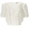 Elisabetta Franchi Ivory Ruffled Top