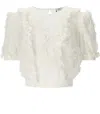 Elisabetta Franchi Ivory Ruffled Top In Neutral