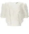 Elisabetta Franchi Ivory Ruffled Top In White