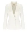 Elisabetta Franchi Ivory Crepe Double-breasted Jacket