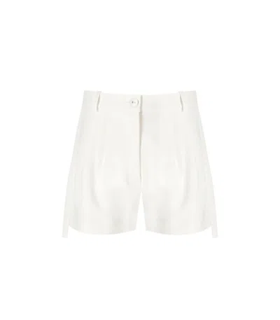 Elisabetta Franchi Ivory Smoking Shorts In Beige