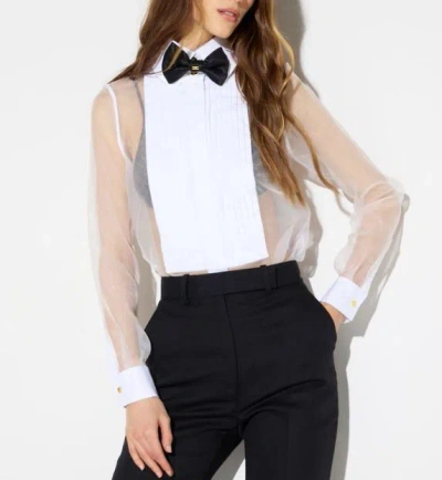 Elisabetta Franchi Ivory Stretch Fabric Shirt In White