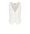 Elisabetta Franchi Sleeveless V-neck Bow Detail Jacket
