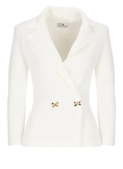 ELISABETTA FRANCHI ELISABETTA FRANCHI IVORY VISCOSE BLAZER