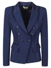 Elisabetta Franchi Tailored Blazer With Padded Shoulders And Covered Buttons