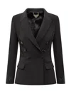 Elisabetta Franchi Crepe Blazer In Black
