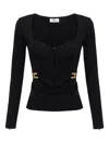 Elisabetta Franchi Corset-detail Long-sleeve T-shirt