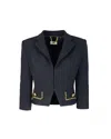 Elisabetta Franchi Chain-trim Cropped Jacket In Black