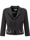 Elisabetta Franchi Chain-trim Cropped Jacket In Black
