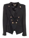 Elisabetta Franchi Black Double-breasted Jacket In Black