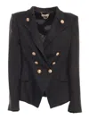Elisabetta Franchi Black Double-breasted Jacket In Black