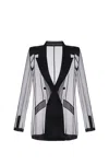 Elisabetta Franchi Organza Blazer In Black