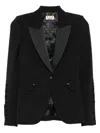 Elisabetta Franchi Tailored Blazer With Satin Lapel In Black