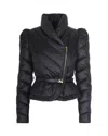 Elisabetta Franchi Piumino In Tessuto Vela Con Baschina Nero In Black