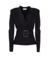 Elisabetta Franchi Black Belted Knitted Jacket In Black