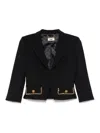 Elisabetta Franchi Chain-trim Cropped Jacket In Black