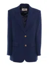 Elisabetta Franchi Long-sleeved Suit Jacket In Blue