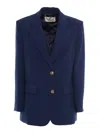 Elisabetta Franchi Long-sleeved Suit Jacket In Blue