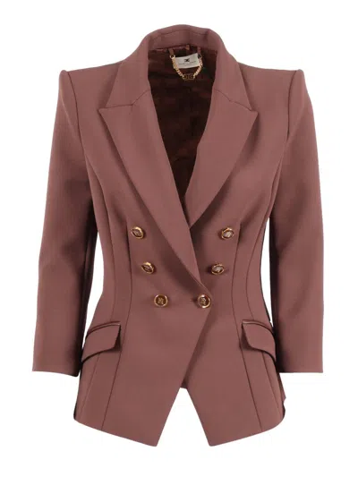 Elisabetta Franchi Jacket In Brown