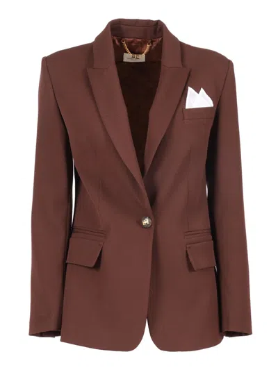 Elisabetta Franchi Jacket In Brown