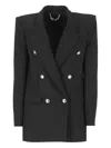 Elisabetta Franchi Crepe Double Breasted Blazer In Black