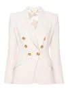Elisabetta Franchi Doppelreihiger Blazer Aus Krepp In Cream