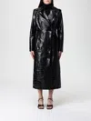 Elisabetta Franchi Crocodile Pattern Long Sleeve Trench Jacket In Black