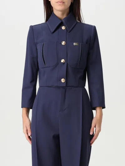 Elisabetta Franchi Jacket  Woman Color Blue In Blue